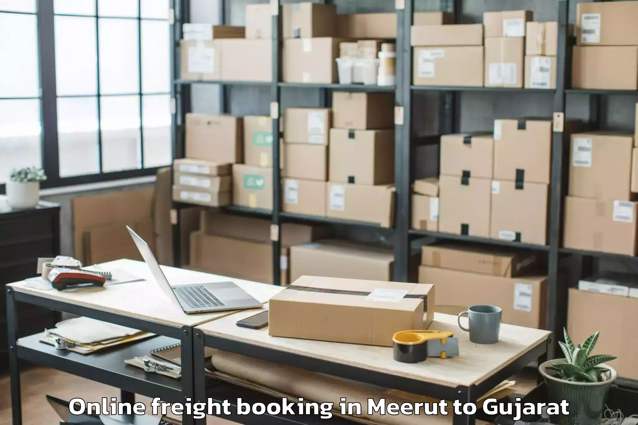 Comprehensive Meerut to Kalavad Online Freight Booking